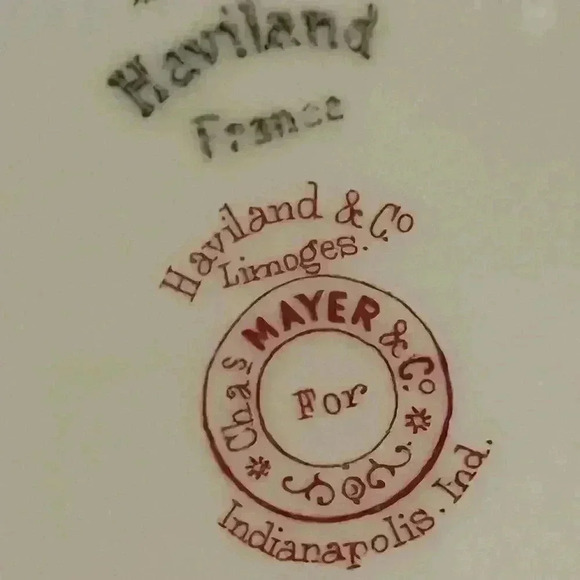 Haviland Limoges Schleiger 55‎ Drop Rose 8” Plate Double Gold. Small chips - Picture 6 of 9